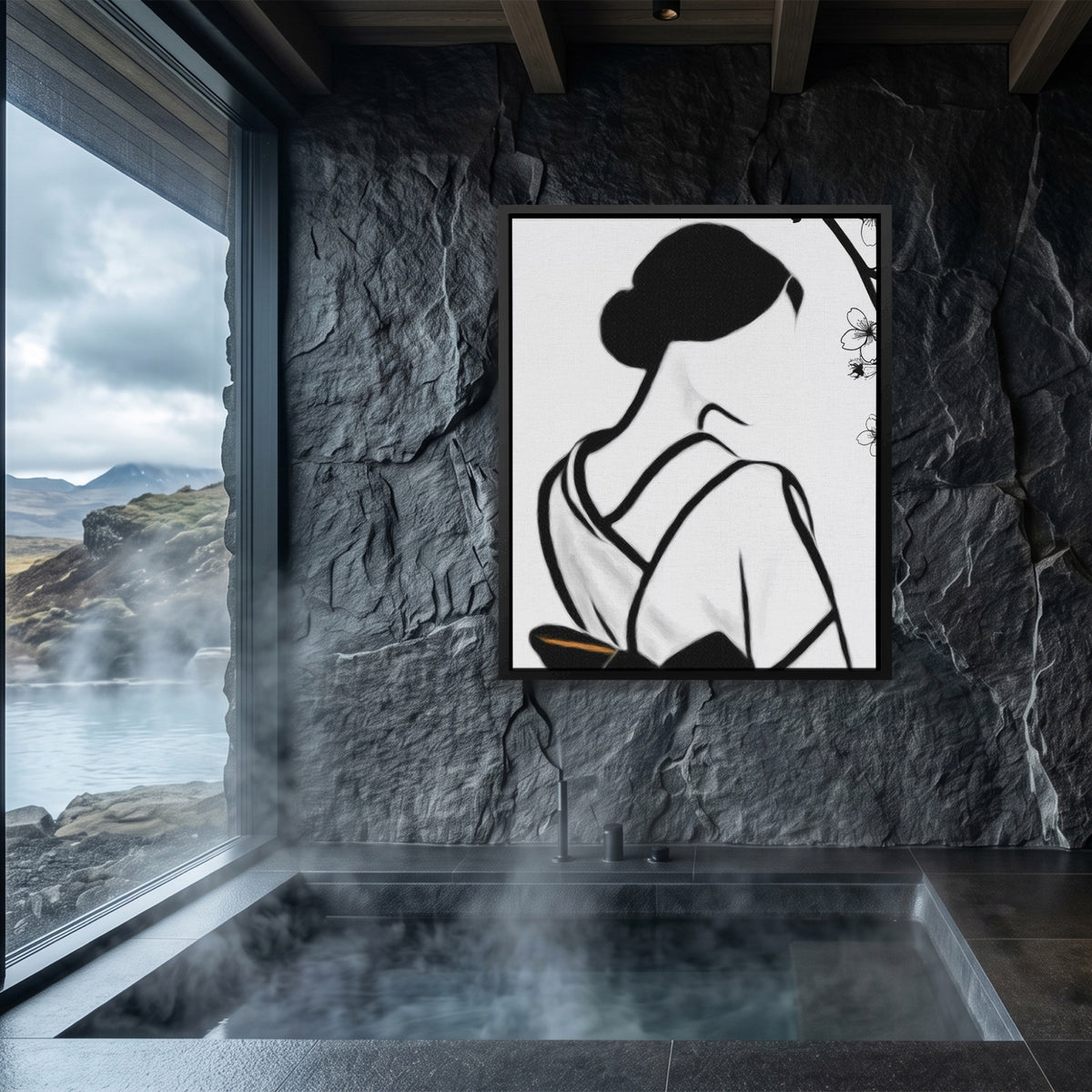 Japanese Geisha Silhouette — Japanese Geisha Silhouette Sauna Dark Port 215