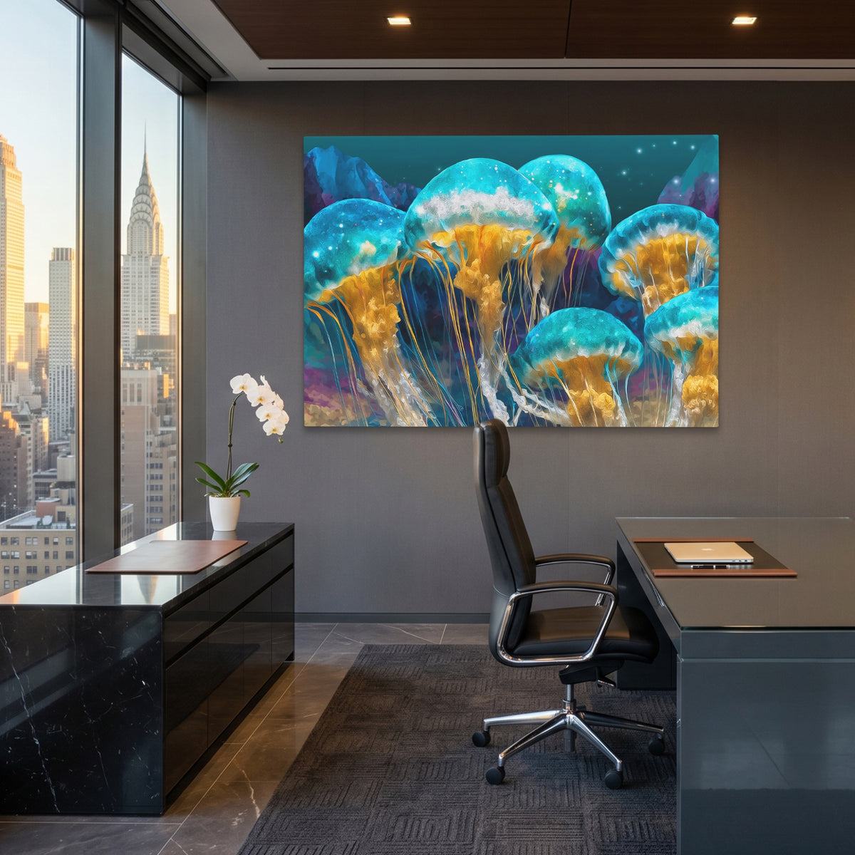 Jellyfish Bioluminescent Swarm — Jellyfish Bioluminescent Swarm Office View Land 224