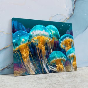 Jellyfish Bioluminescent Swarm — Jellyfish Bioluminescent Swarm Against Wall4x5 16