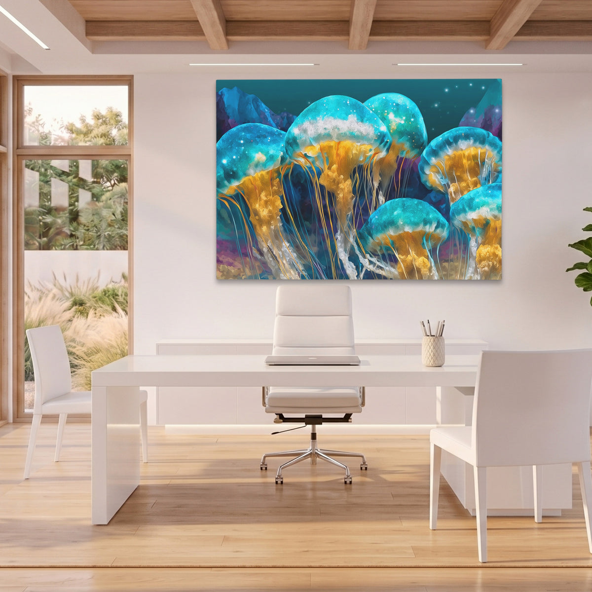 Jellyfish Bioluminescent Swarm — Jellyfish Bioluminescent Swarm Beach House Office Land 48