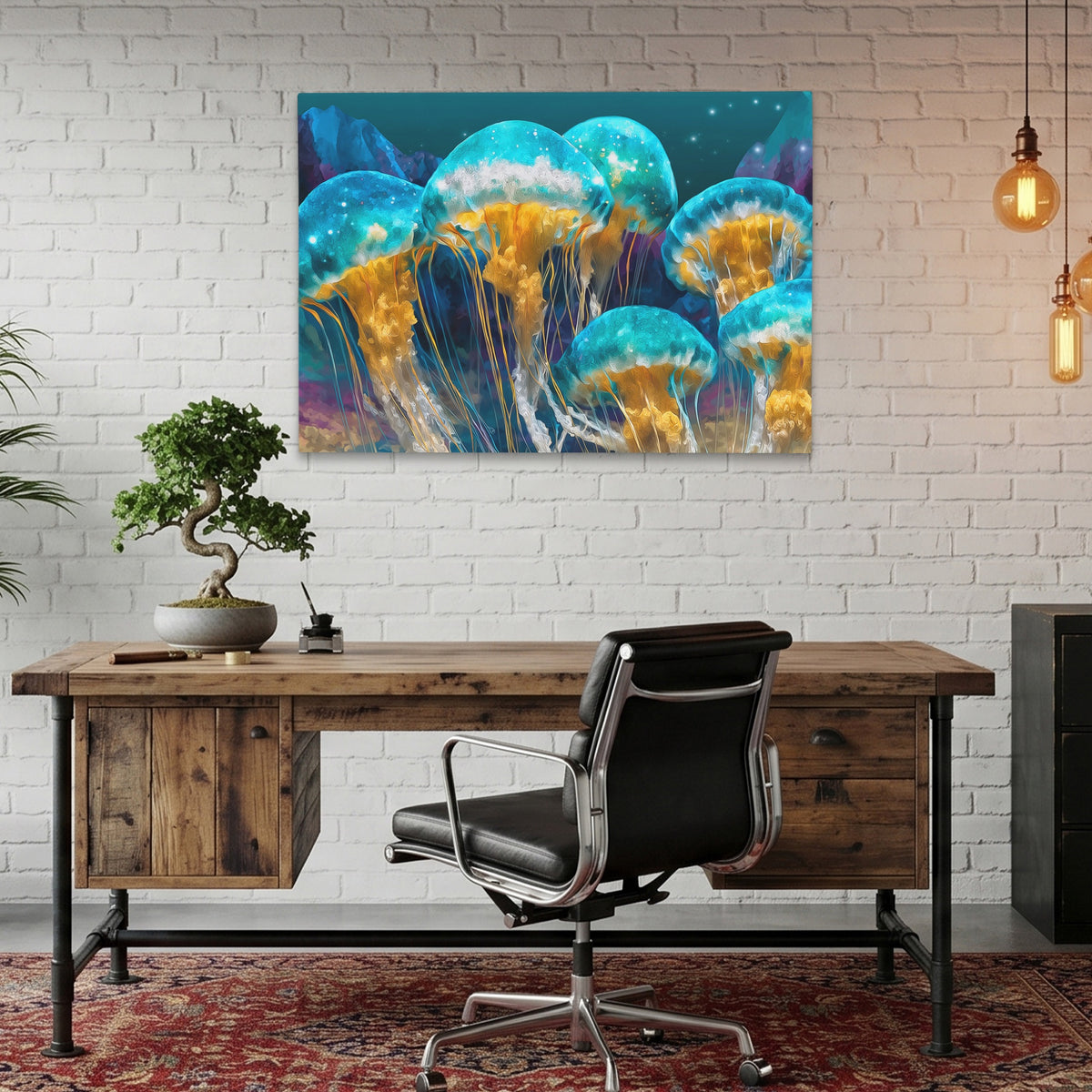 Jellyfish Bioluminescent Swarm — Jellyfish Bioluminescent Swarm Bonsai Office Land 96