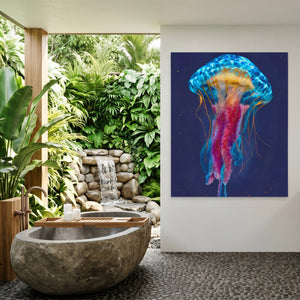 Jellyfish Cerulean Glow — Jellyfish Cerulean Glow Outdoor Bathroom Port 129