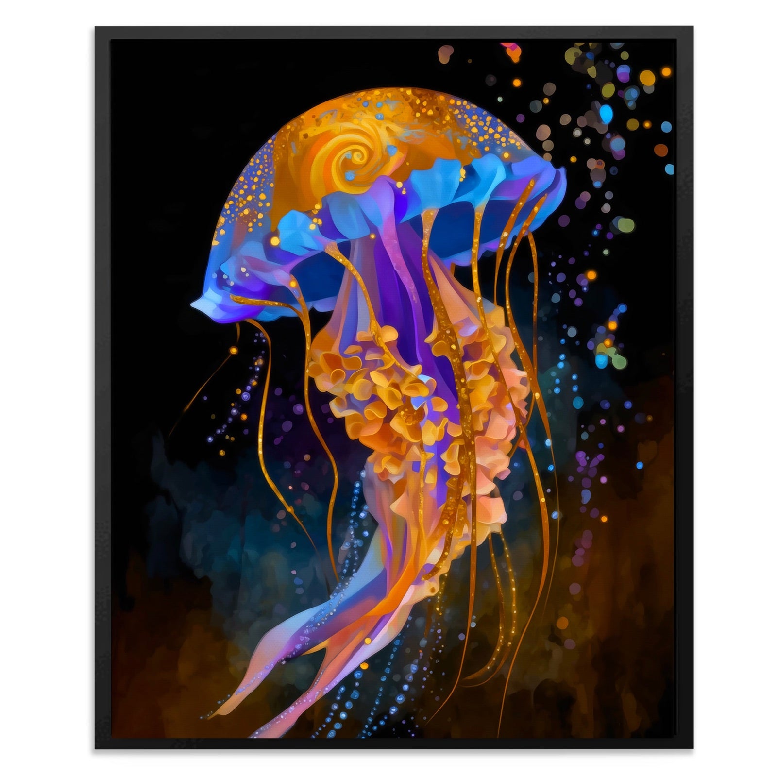 Jellyfish Cerulean Luminescence canvas wall art