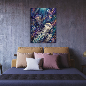 Jellyfish Glowing Dream — jellyfish glowing dream sq purple room 1port flush print