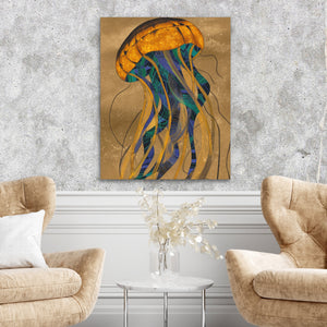 Jellyfish Golden Descent — Jellyfish Golden Descent Two Chairs Cement Wall 263