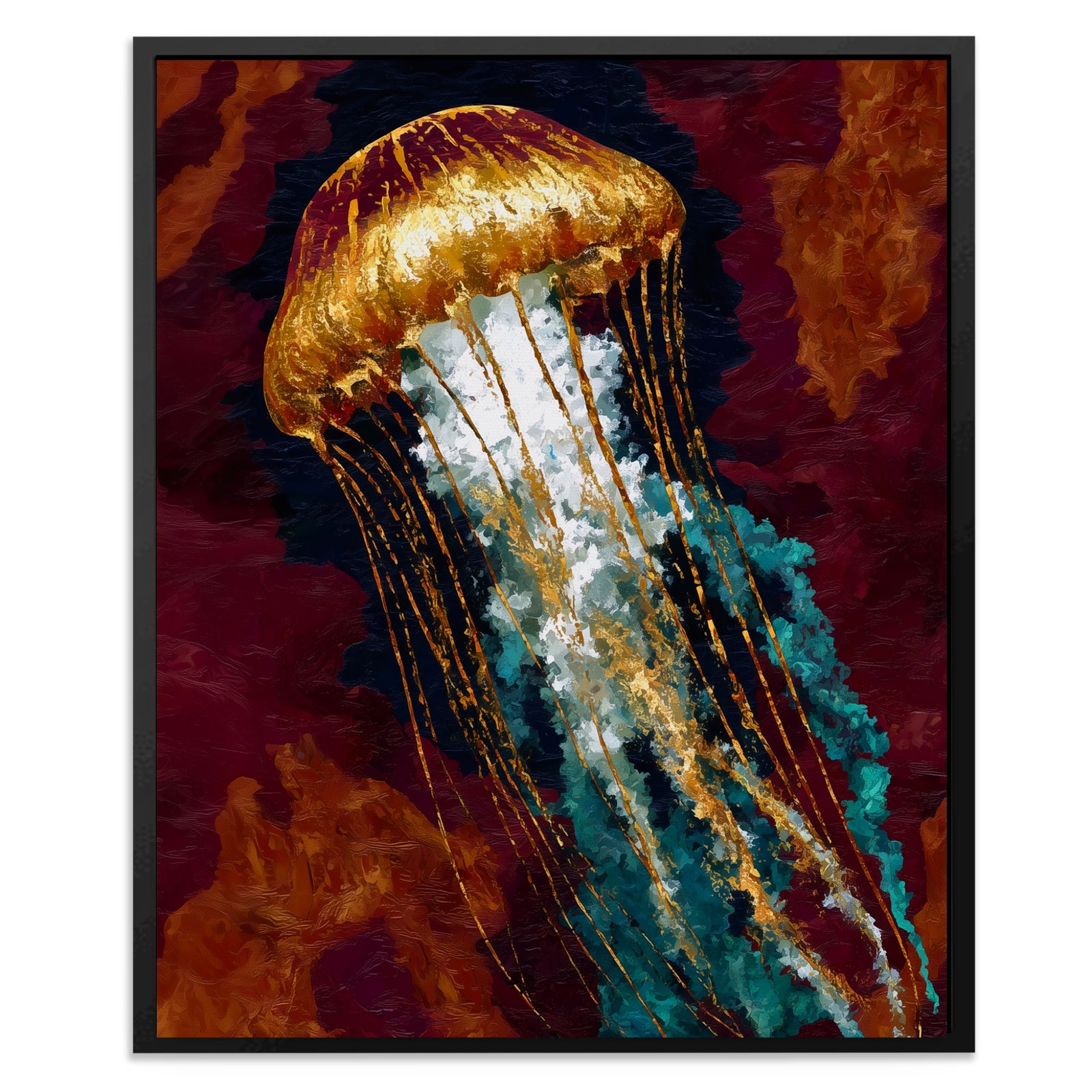 Jellyfish Golden Drift — Jellyfish Golden Drift Portrait   Side View   Mirror 198