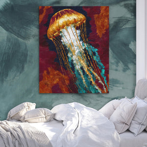 Jellyfish Golden Drift — Jellyfish Golden Drift Side Bebd Green Abstract 242