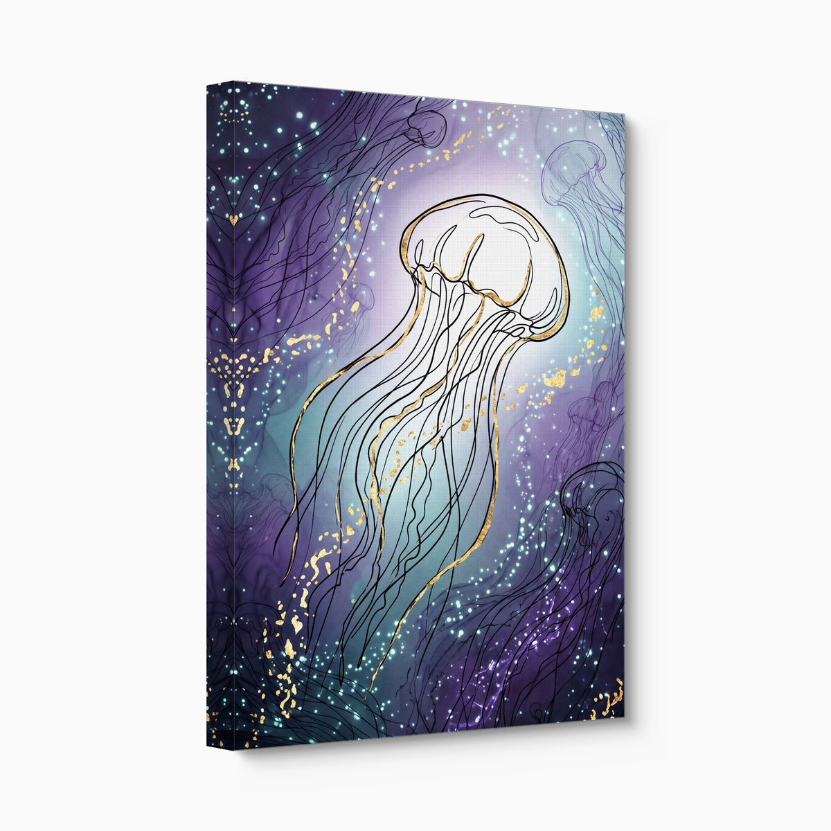 Jellyfish Golden Shimmer — jellyfish golden shimmer angled flush print