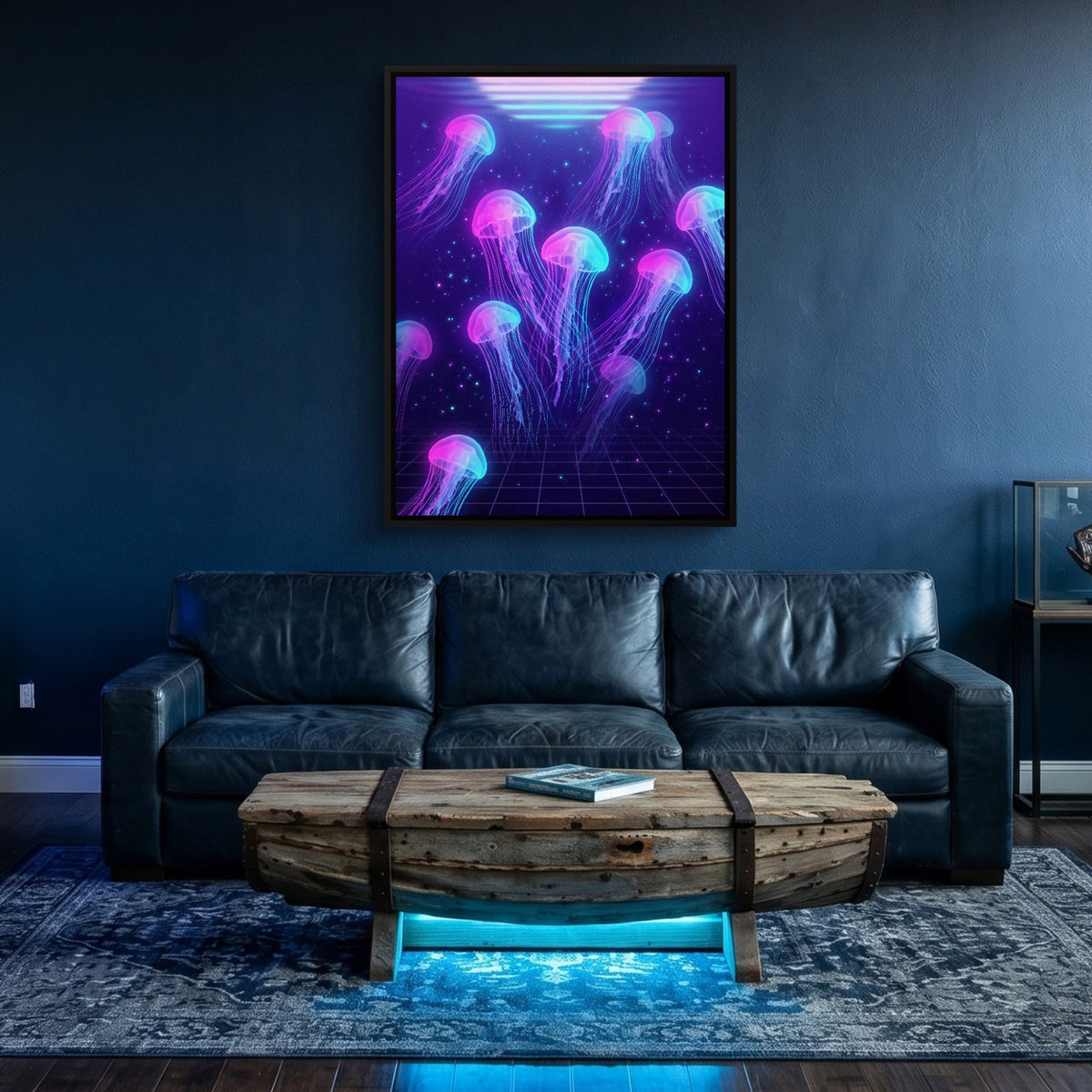 Jellyfish Grid Horizon — jellyfish grid horizon sq underwater den 1port framed black