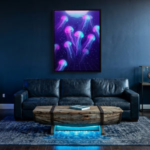 Jellyfish Grid Horizon — jellyfish grid horizon sq underwater den 1port framed black
