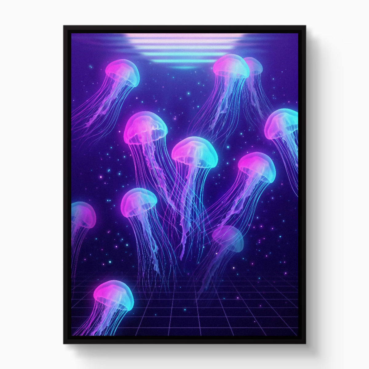 Jellyfish Grid Horizon — jellyfish grid horizon white studio framed black
