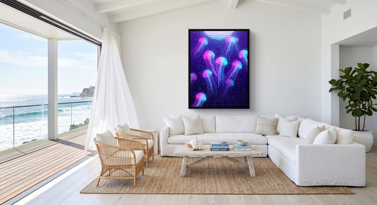 Jellyfish Grid Horizon — jellyfish grid horizon beachside villa 1port framed black