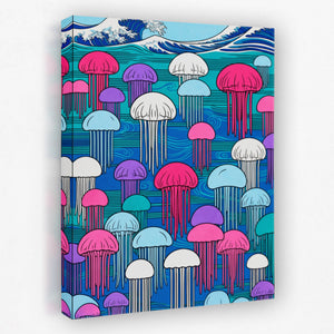 Jellyfish Hokusai Wave — Jellyfish Hokusai Wave Portrait   Side View   Mirror 173