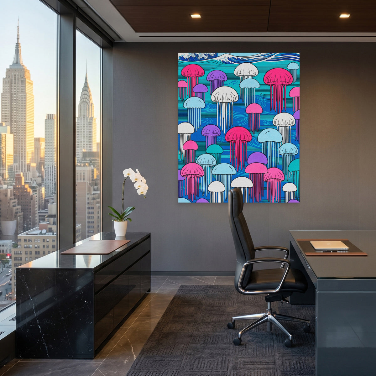 Jellyfish Hokusai Wave — Jellyfish Hokusai Wave Office View Port 119