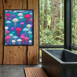 Jellyfish Hokusai Wave — Jellyfish Hokusai Wave Outdoor Bathroom Log Port 137