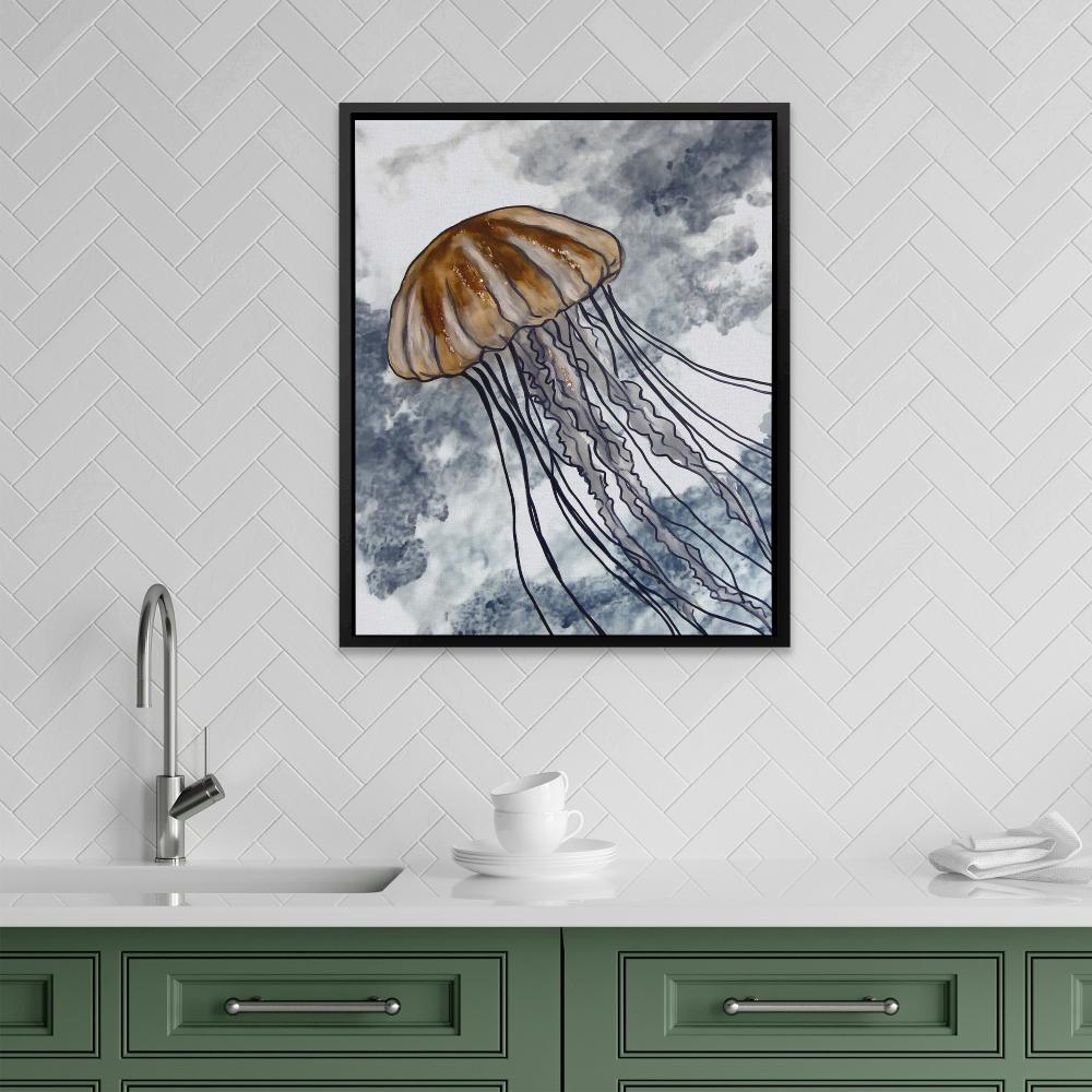 Jellyfish in Ocean Waves - Luxury Wall Art