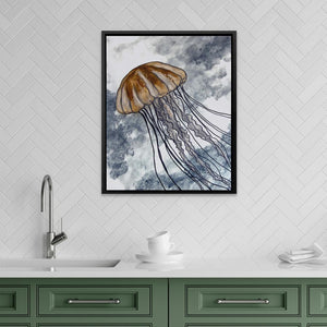 Jellyfish in Ocean Waves - Luxury Wall Art