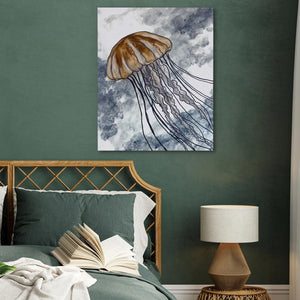 Jellyfish in Ocean Waves - Luxury Wall Art