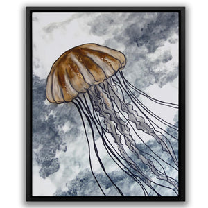 Jellyfish in Ocean Waves - Luxury Wall Art