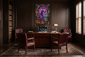 Jester's Diamond Hoard — jester's diamond hoard wooden office with desk 1port flush print