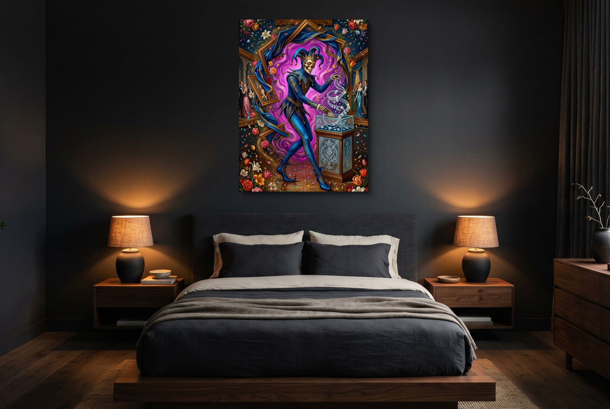 Jester's Diamond Hoard — jester's diamond hoard bedroom with dark walls 1port flush print