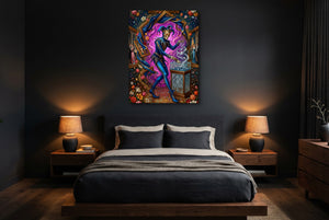 Jester's Diamond Hoard — jester's diamond hoard bedroom with dark walls 1port flush print