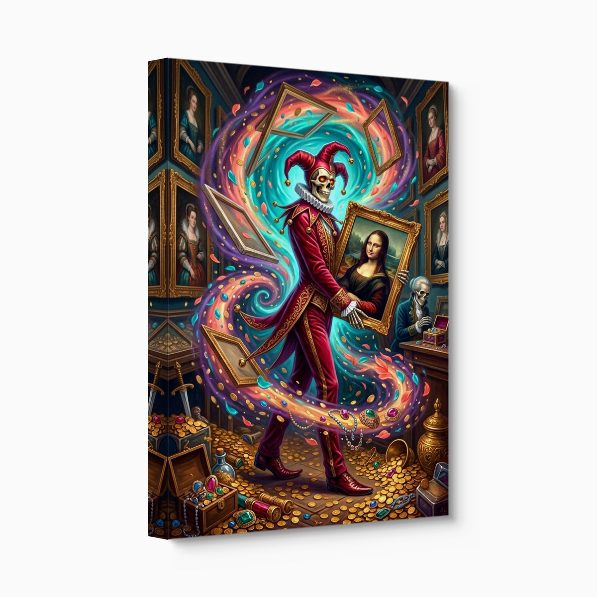 Jester's Mona Lisa — jester's mona lisa angled flush print