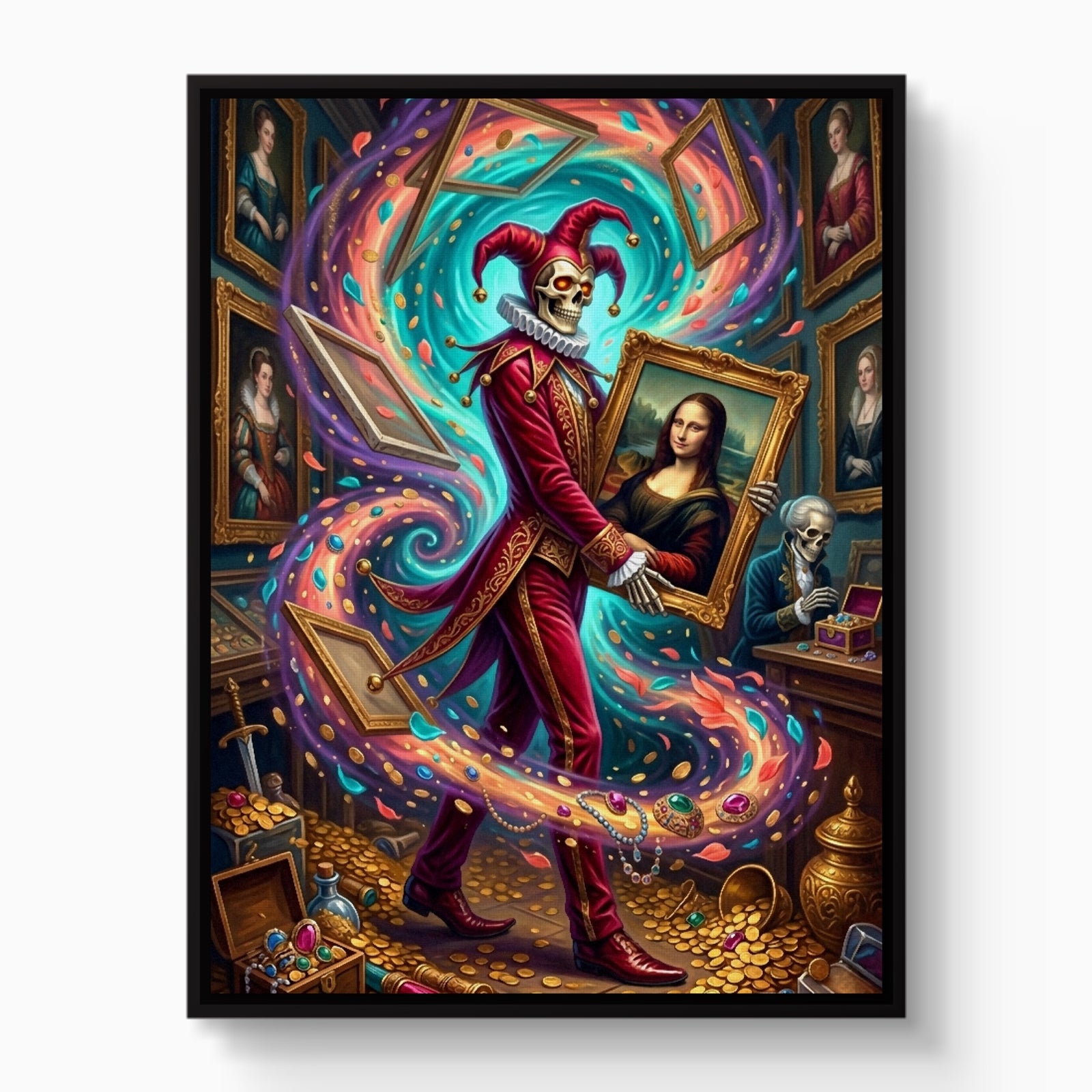 Jester's Mona Lisa — jester's mona lisa white studio framed black
