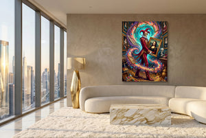 Jester's Mona Lisa — jester's mona lisa modern living room interior 3 1port flush print