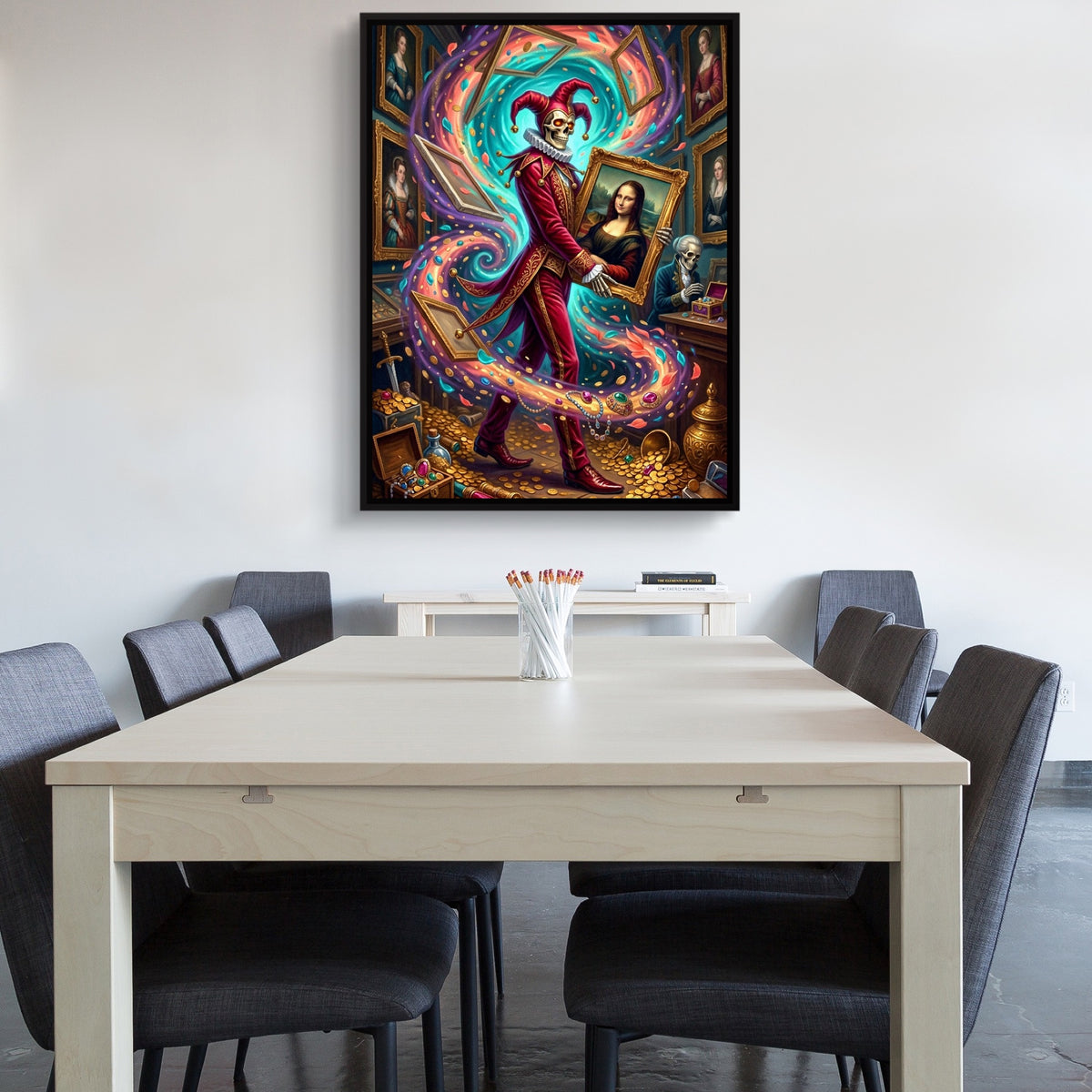 Jester's Mona Lisa — jester's mona lisa sq office wall 1port framed black