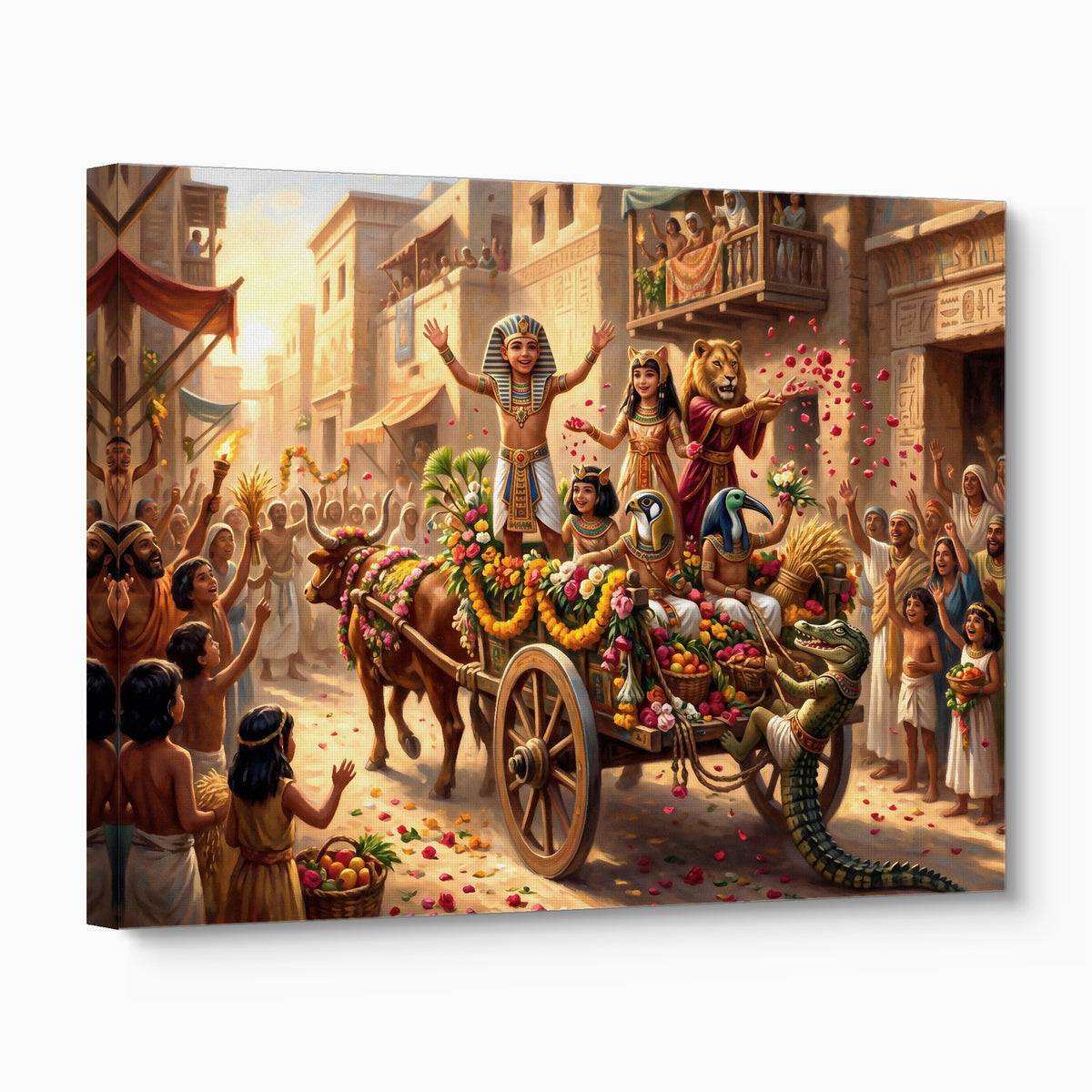 Joyful Egyptian Parade — joyful egyptian parade angled flush print