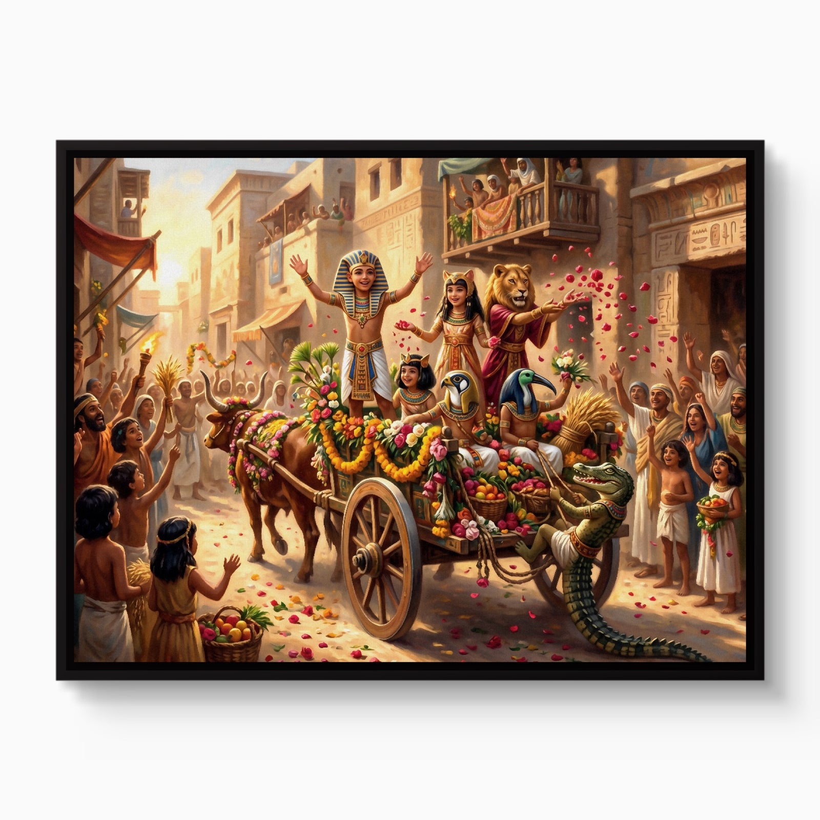 Joyful Egyptian Parade — joyful egyptian parade white studio framed black