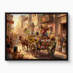 Joyful Egyptian Parade — joyful egyptian parade white studio framed black