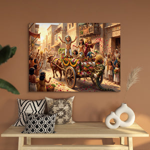 Joyful Egyptian Parade — joyful egyptian parade sq bench wall 1land flush print