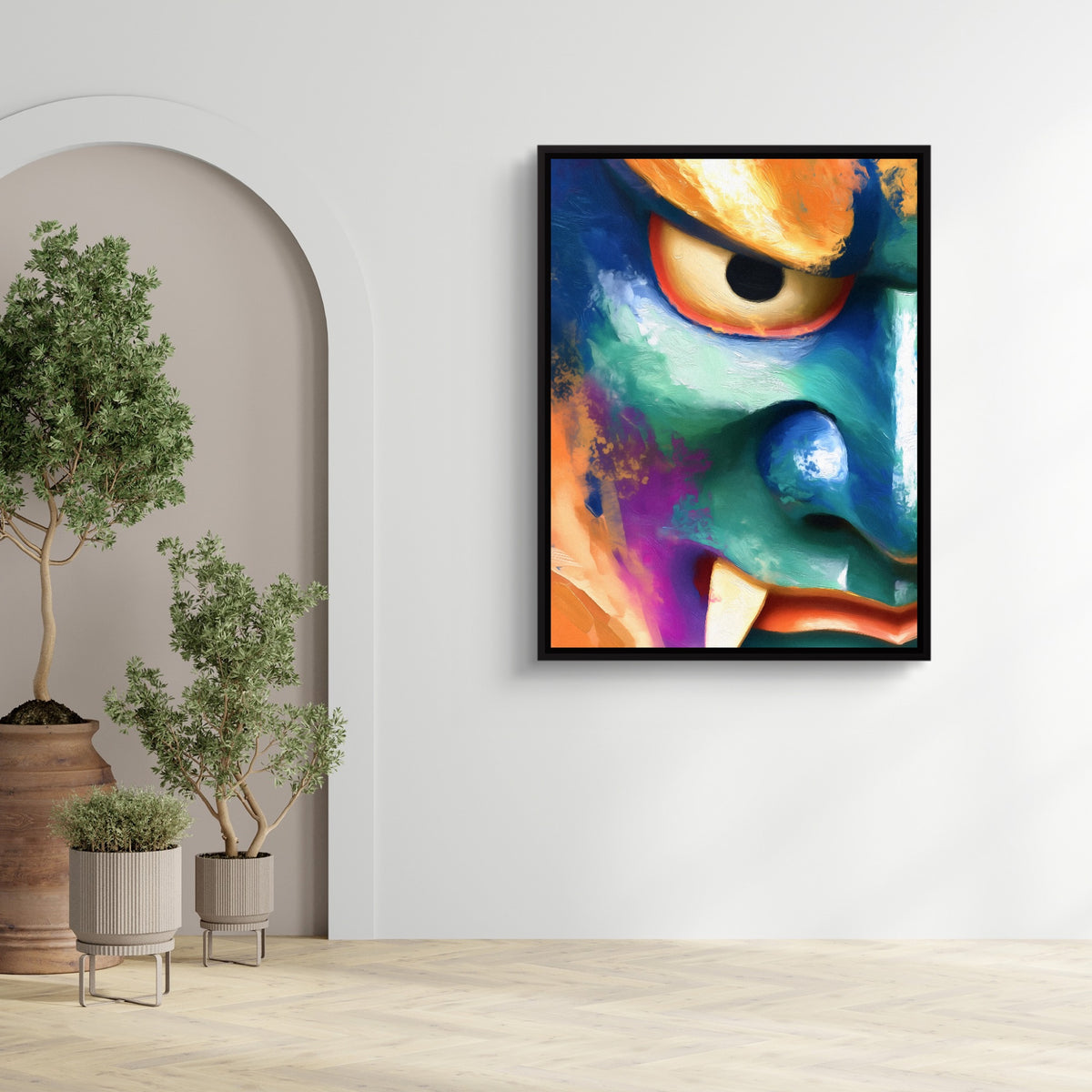 Kabuki Demon Graphic — kabuki demon graphic sq zen room 1port framed black