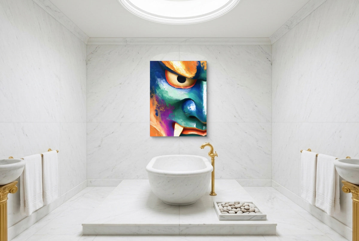 Kabuki Demon Graphic — kabuki demon graphic luxury bathroom interior 2 1port flush print