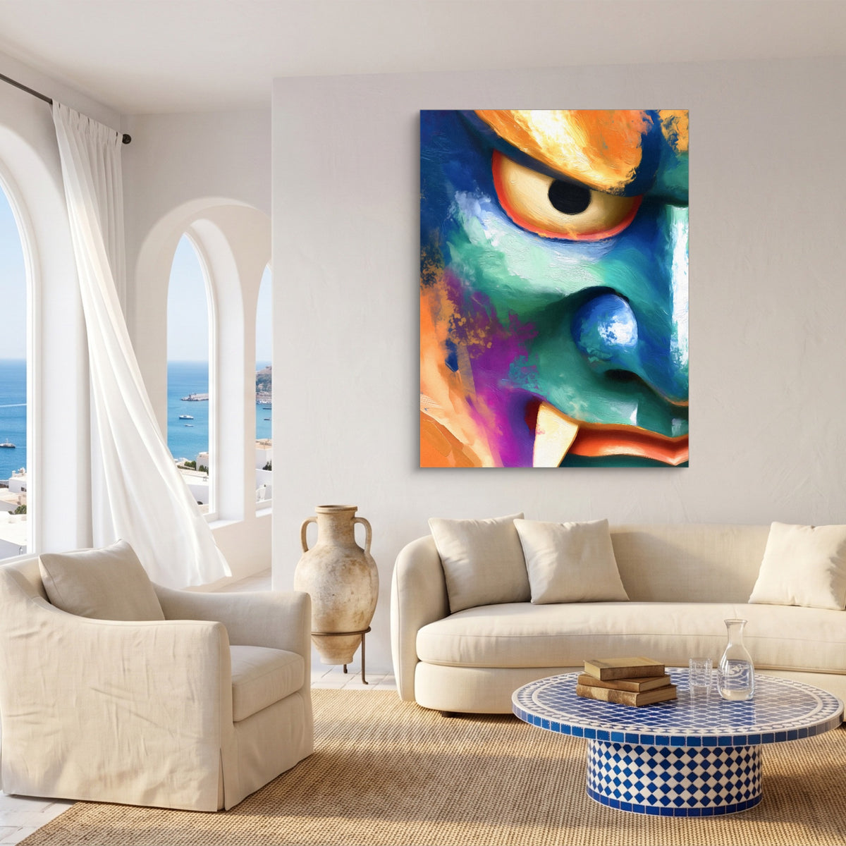 Kabuki Demon Graphic — kabuki demon graphic sq coast living room 1port flush print