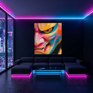 Kabuki Demon King canvas wall art, room view