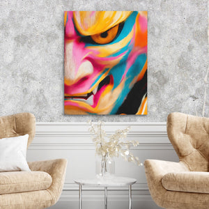 Kabuki Demon King canvas wall art, room view