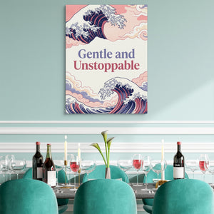 Kanagawa Gentle Wave — kanagawa gentle wave sq teal dining room 1port flush print