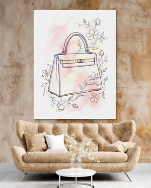 Kelly Bag Blush Floral — kelly bag blush floral psd clay beige nice couch 1port flush print