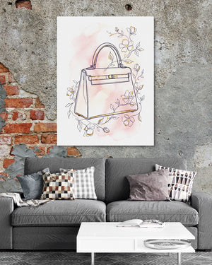 Kelly Bag Blush Floral — kelly bag blush floral psd exposed brick grey couch 1port flush print