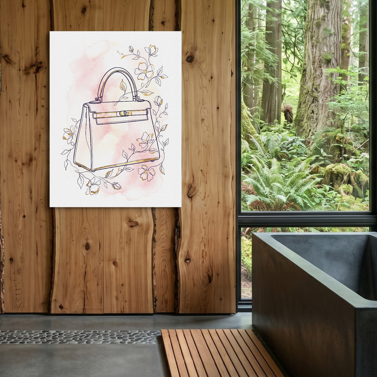 Kelly Bag Blush Floral — kelly bag blush floral sq outdoor bathroom log 1port flush print