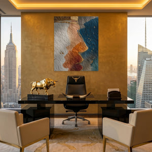 King Terracotta Silhouette canvas wall art, room view