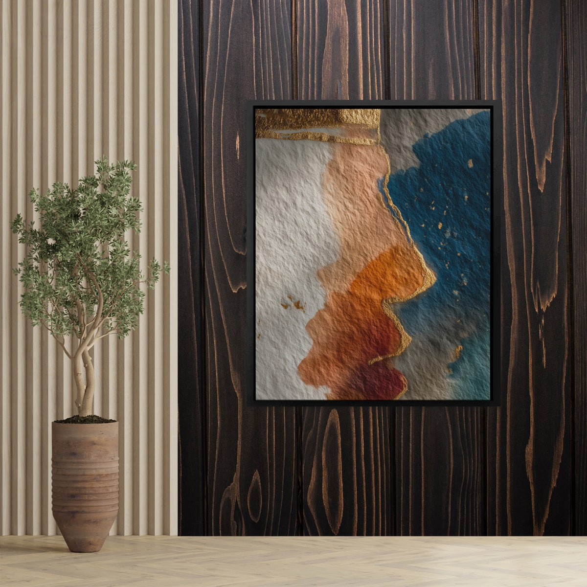 King Terracotta Silhouette — King Terracotta Silhouette Plant Wood Wall 170