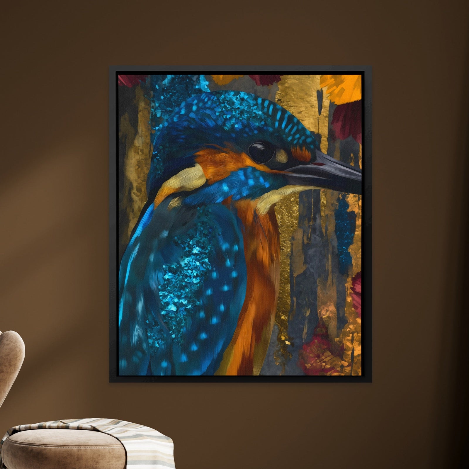 Kingfisher Bronze Vintage canvas wall art