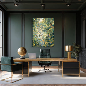 Kingfisher Golden Flight — kingfisher golden flight sq green office room 1port flush print