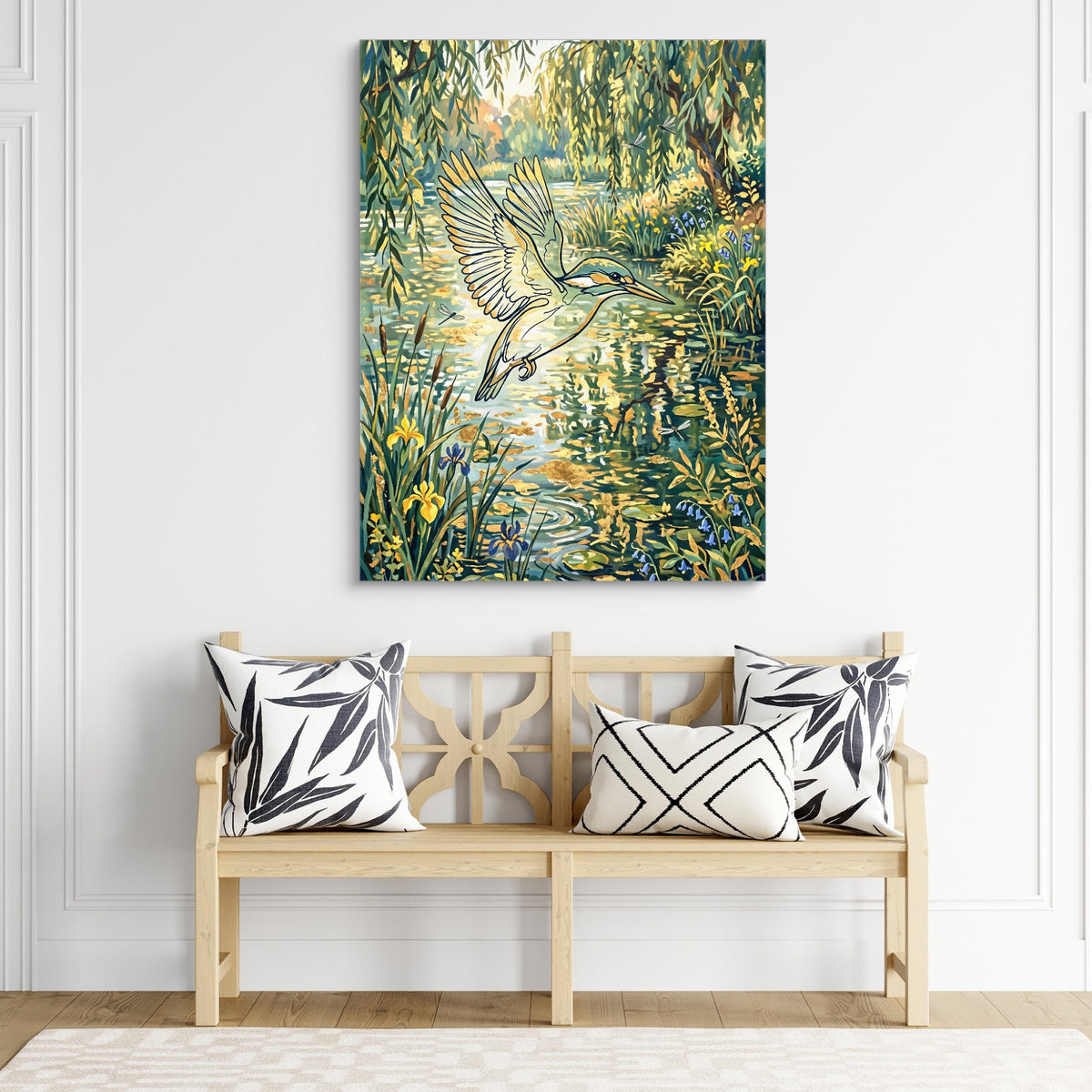 Kingfisher Golden Flight — kingfisher golden flight sq living room chair 1port flush print