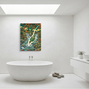Kingfisher River Dive — kingfisher river dive sq minimalist bathroom 1port flush print