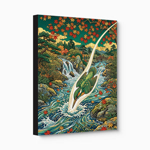 Kingfisher River Dive — kingfisher river dive angled flush print